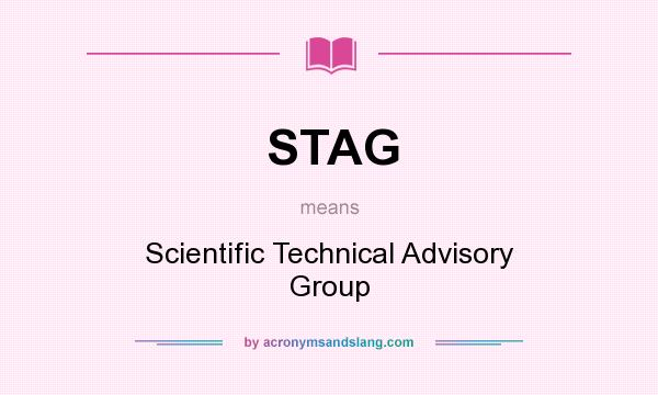 What does STAG mean? It stands for Scientific Technical Advisory Group