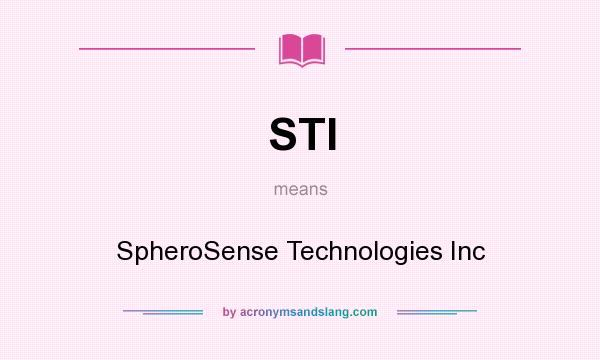What does STI mean? It stands for SpheroSense Technologies Inc