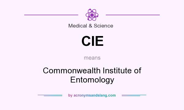 What does CIE mean? It stands for Commonwealth Institute of Entomology