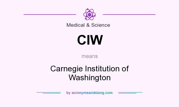What does CIW mean? It stands for Carnegie Institution of Washington