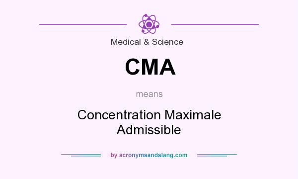 What does CMA mean? It stands for Concentration Maximale Admissible