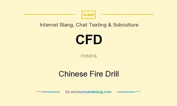 What does CFD mean? It stands for Chinese Fire Drill