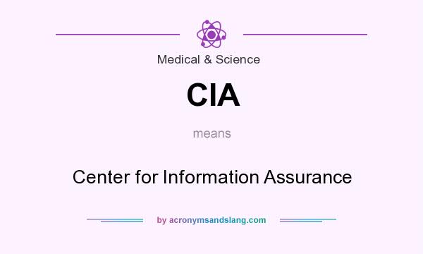 What does CIA mean? It stands for Center for Information Assurance