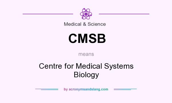 What does CMSB mean? It stands for Centre for Medical Systems Biology