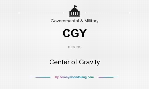 What does CGY mean? It stands for Center of Gravity