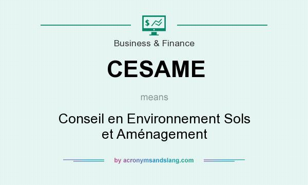 What does CESAME mean? It stands for Conseil en Environnement Sols et Aménagement