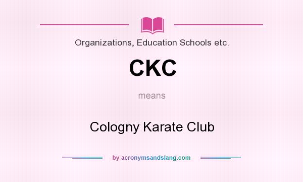What does CKC mean? It stands for Cologny Karate Club