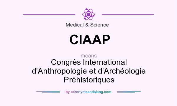 What does CIAAP mean? It stands for Congrès International d`Anthropologie et d`Archéologie Préhistoriques
