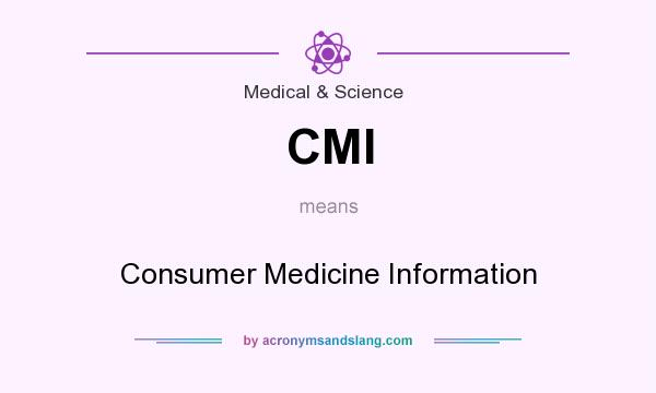 What does CMI mean? It stands for Consumer Medicine Information