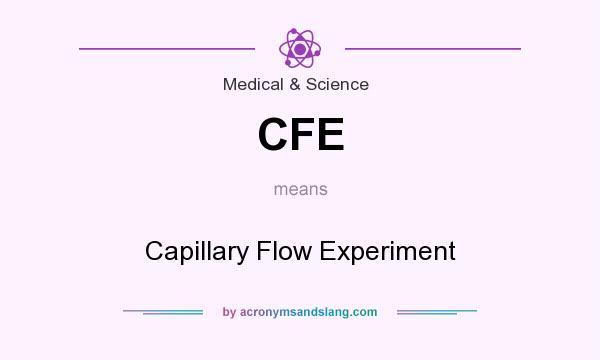 What does CFE mean? It stands for Capillary Flow Experiment
