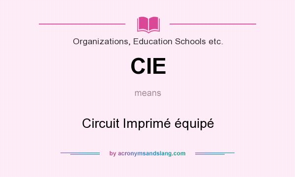 What does CIE mean? It stands for Circuit Imprimé équipé