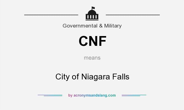 What does CNF mean? It stands for City of Niagara Falls