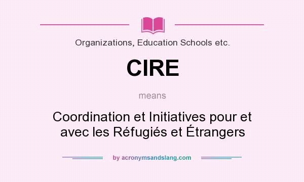 What does CIRE mean? It stands for Coordination et Initiatives pour et avec les Réfugiés et Étrangers