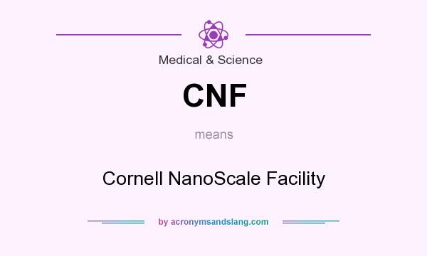 What does CNF mean? It stands for Cornell NanoScale Facility