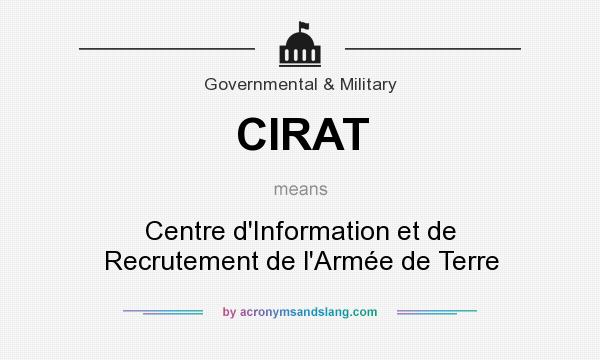 What does CIRAT mean? It stands for Centre d`Information et de Recrutement de l`Armée de Terre