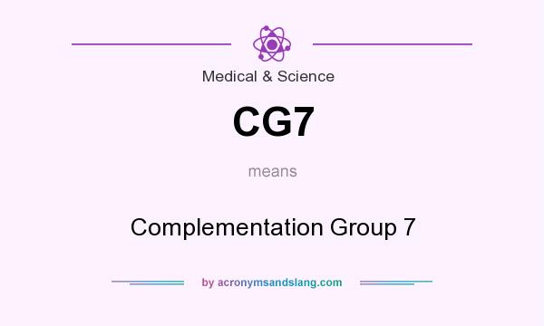 What does CG7 mean? It stands for Complementation Group 7