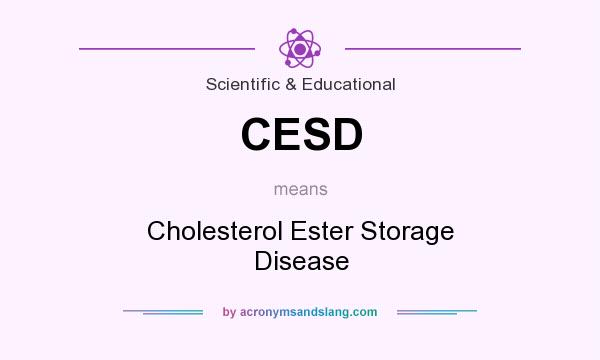 What does CESD mean? It stands for Cholesterol Ester Storage Disease