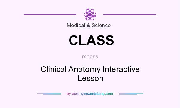 What does CLASS mean? It stands for Clinical Anatomy Interactive Lesson