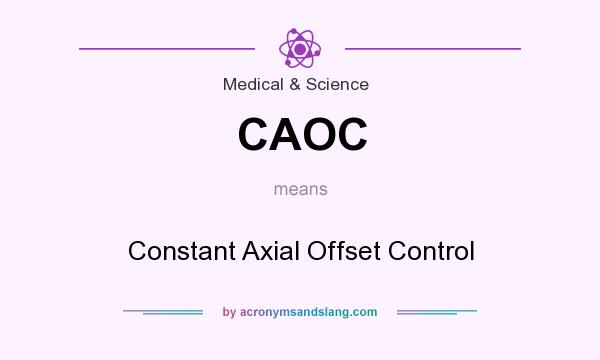 What does CAOC mean? It stands for Constant Axial Offset Control