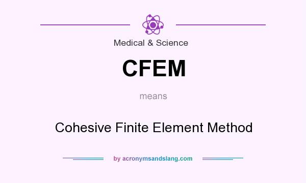 What does CFEM mean? It stands for Cohesive Finite Element Method