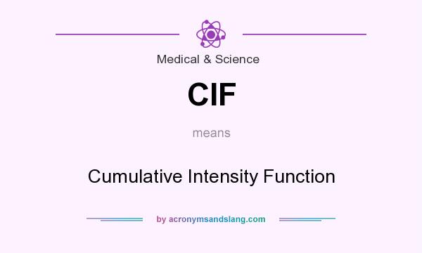 What does CIF mean? It stands for Cumulative Intensity Function
