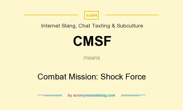 What does CMSF mean? It stands for Combat Mission: Shock Force