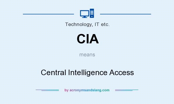 What does CIA mean? It stands for Central Intelligence Access