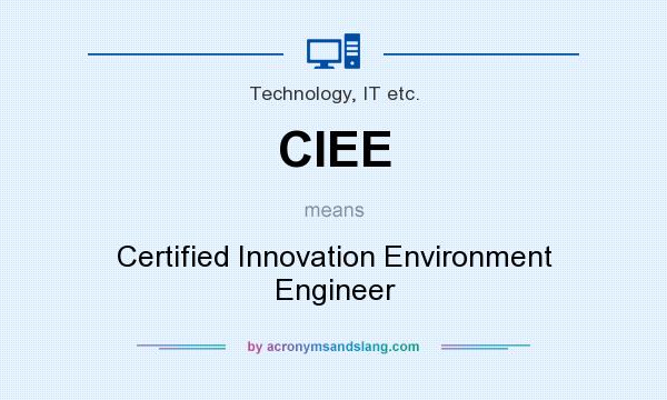 What does CIEE mean? It stands for Certified Innovation Environment Engineer