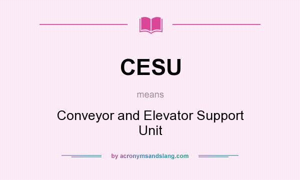 What does CESU mean? It stands for Conveyor and Elevator Support Unit