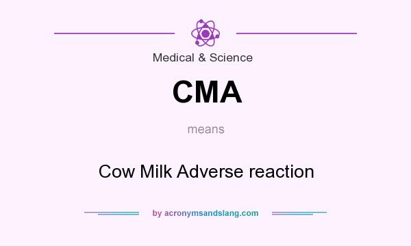What does CMA mean? It stands for Cow Milk Adverse reaction