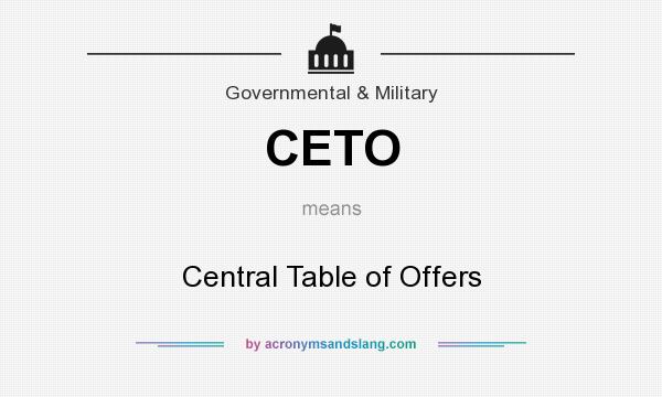 What does CETO mean? It stands for Central Table of Offers