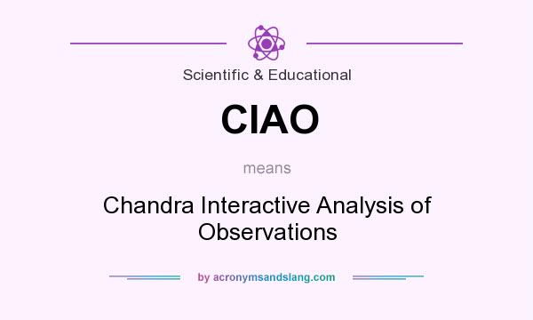 What does CIAO mean? It stands for Chandra Interactive Analysis of Observations