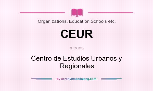 What does CEUR mean? It stands for Centro de Estudios Urbanos y Regionales