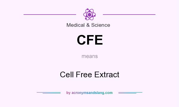 What does CFE mean? It stands for Cell Free Extract