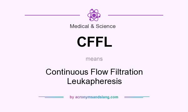 What does CFFL mean? It stands for Continuous Flow Filtration Leukapheresis