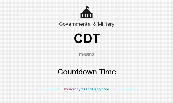 What does CDT mean? It stands for Countdown Time