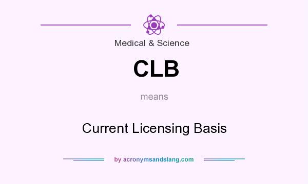 What does CLB mean? It stands for Current Licensing Basis