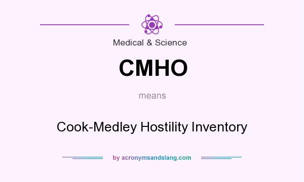 What does CMHO mean? It stands for Cook-Medley Hostility Inventory