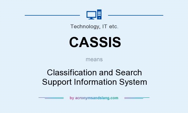 What does CASSIS mean? It stands for Classification and Search Support Information System