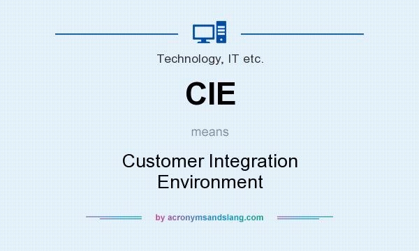 What does CIE mean? It stands for Customer Integration Environment