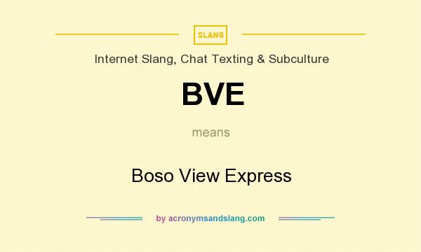 What does BVE mean? It stands for Boso View Express