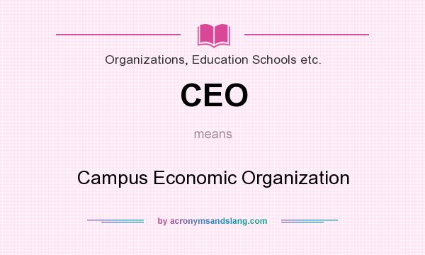 What does CEO mean? It stands for Campus Economic Organization