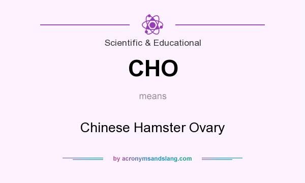 What does CHO mean? It stands for Chinese Hamster Ovary