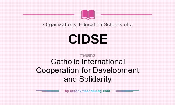 What does CIDSE mean? It stands for Catholic International Cooperation for Development and Solidarity