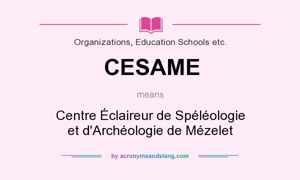 What does CESAME mean? It stands for Centre Éclaireur de Spéléologie et d`Archéologie de Mézelet