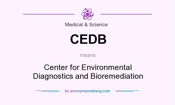 What does CEDB mean? It stands for Center for Environmental Diagnostics and Bioremediation