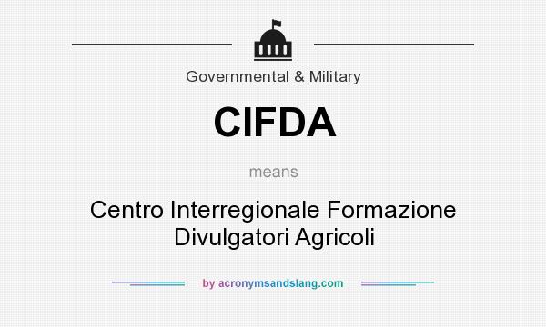 What does CIFDA mean? It stands for Centro Interregionale Formazione Divulgatori Agricoli