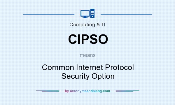 What does CIPSO mean? It stands for Common Internet Protocol Security Option