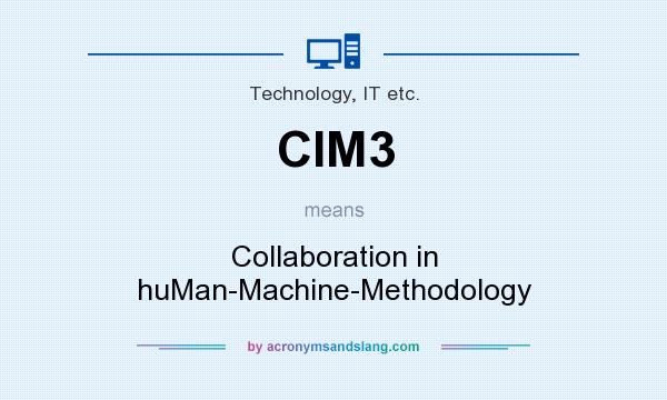 What does CIM3 mean? It stands for Collaboration in huMan-Machine-Methodology