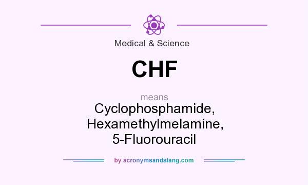 What does CHF mean? It stands for Cyclophosphamide, Hexamethylmelamine, 5-Fluorouracil